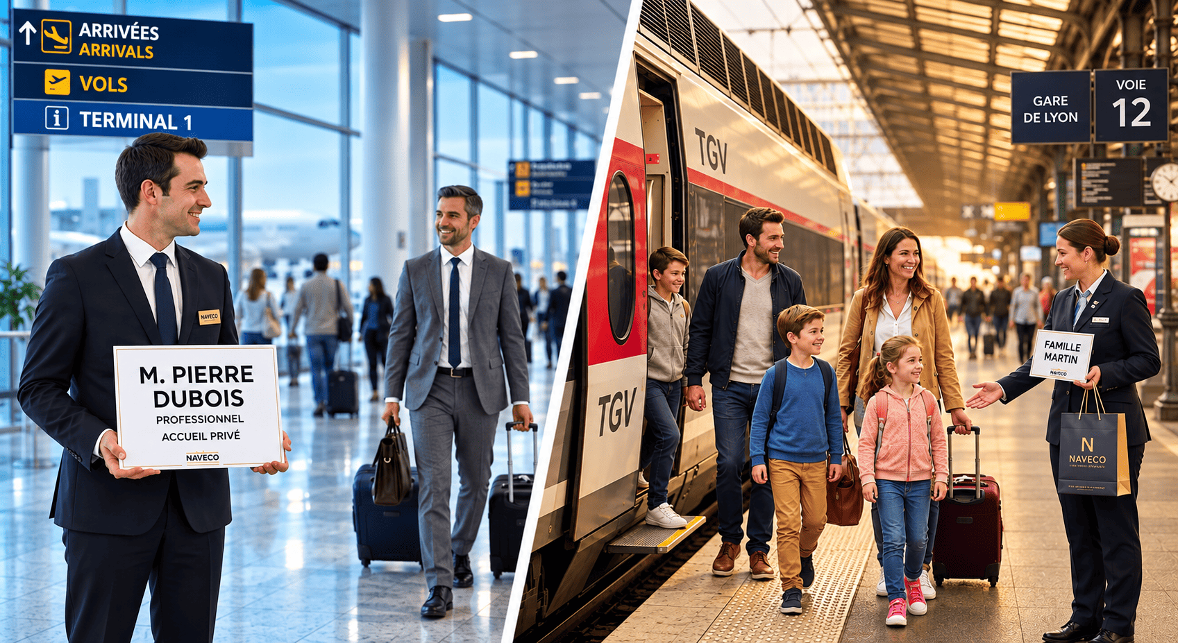 Chauffeur privé VTC aéroport et gare avec Naveco